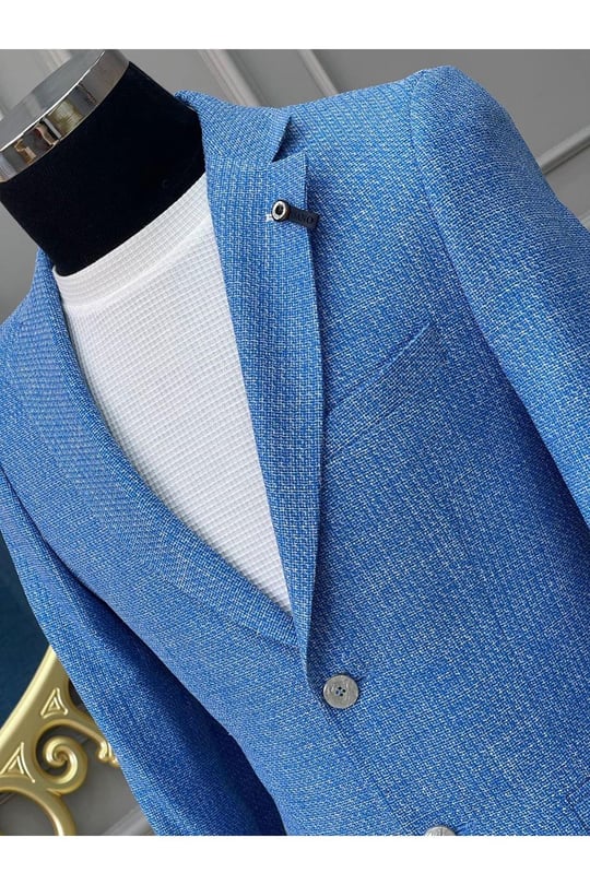 Tek Ceket - 402-Mavi