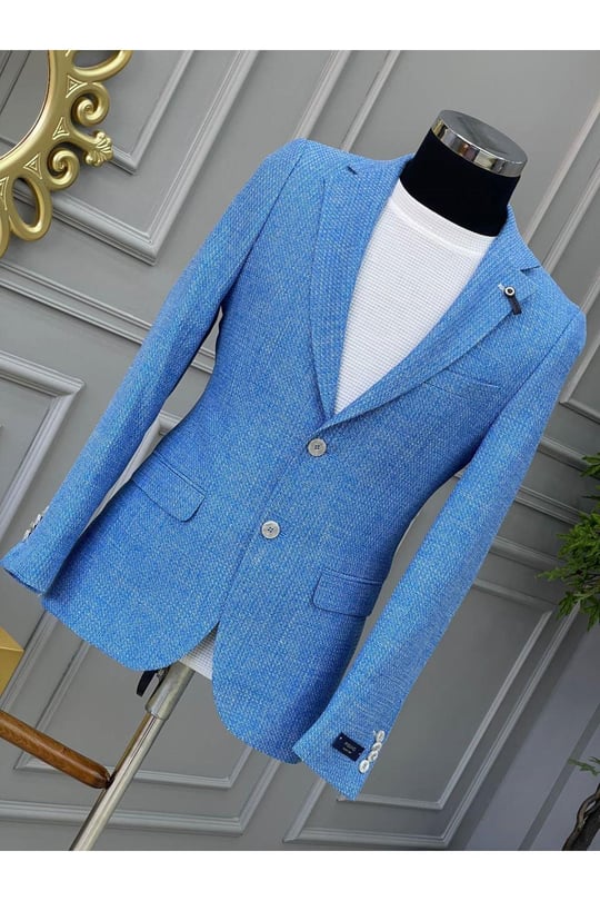 Tek Ceket - 402-Mavi