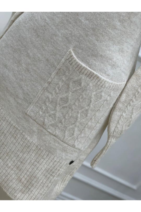 Tek Cep Yumoş Tunik 7093-Ekru
