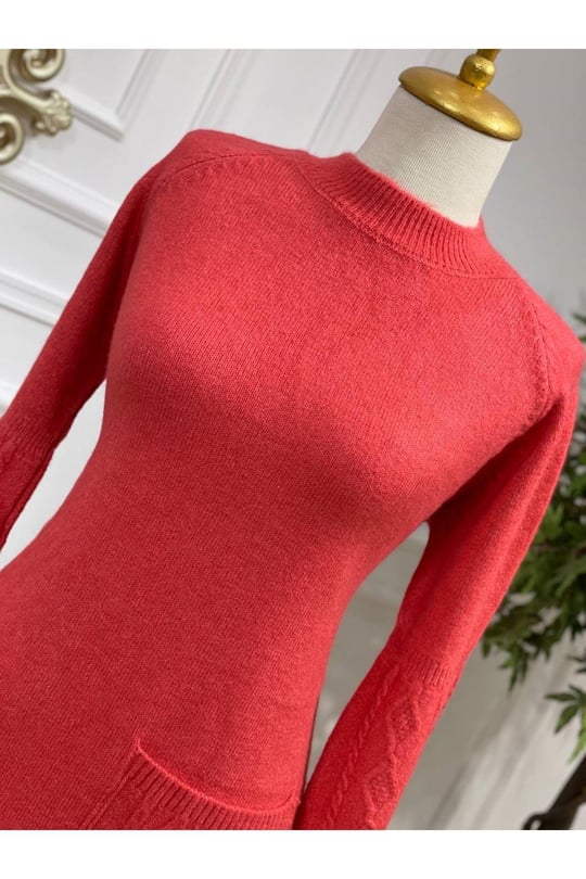 Tek Cep Yumoş Tunik 7093-pembe