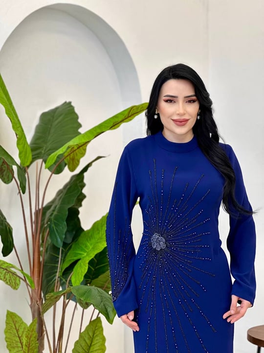 Tek Taraf İşleme Suzanna Elbise 115 T-26 Saks