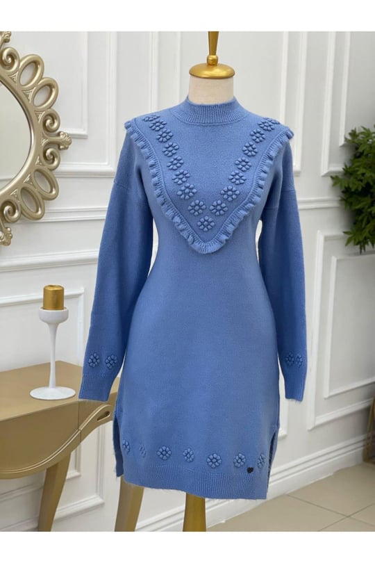 Tomurcuk Yumoş Tunik 7094-Mavi