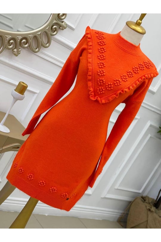 Tomurcuk Yumoş Tunik 7094-Turuncu
