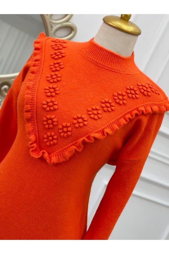 Tomurcuk Yumoş Tunik 7094-Turuncu