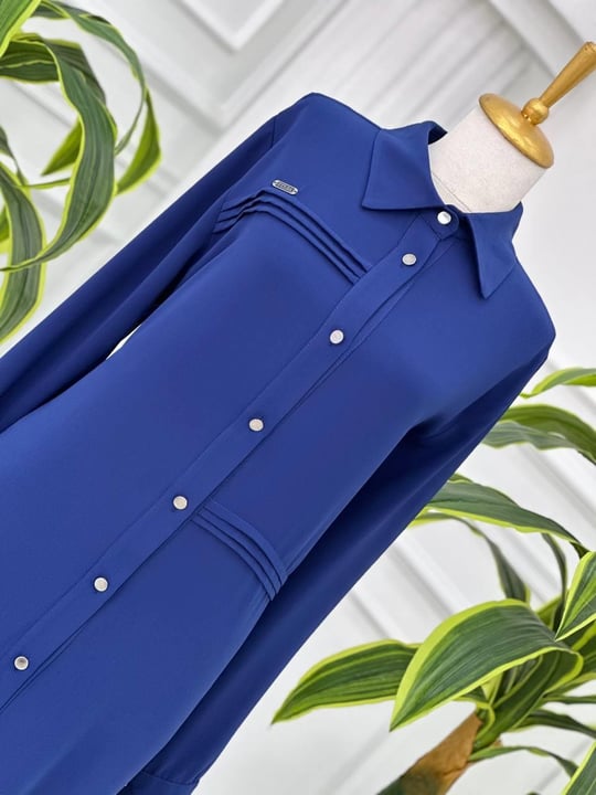 Üç Pile Düğmeli Tunik 881 T-24 Saks