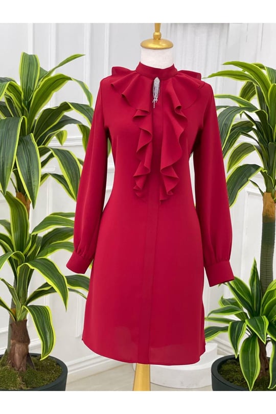 Volan Yaka Tunik 2014-Kırmızı