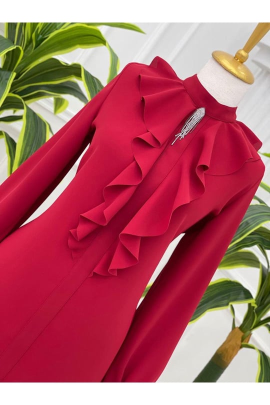 Volan Yaka Tunik 2014-Kırmızı
