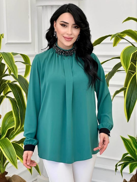 Yaka İşleme Gömlek 355 T-24 Yeşil