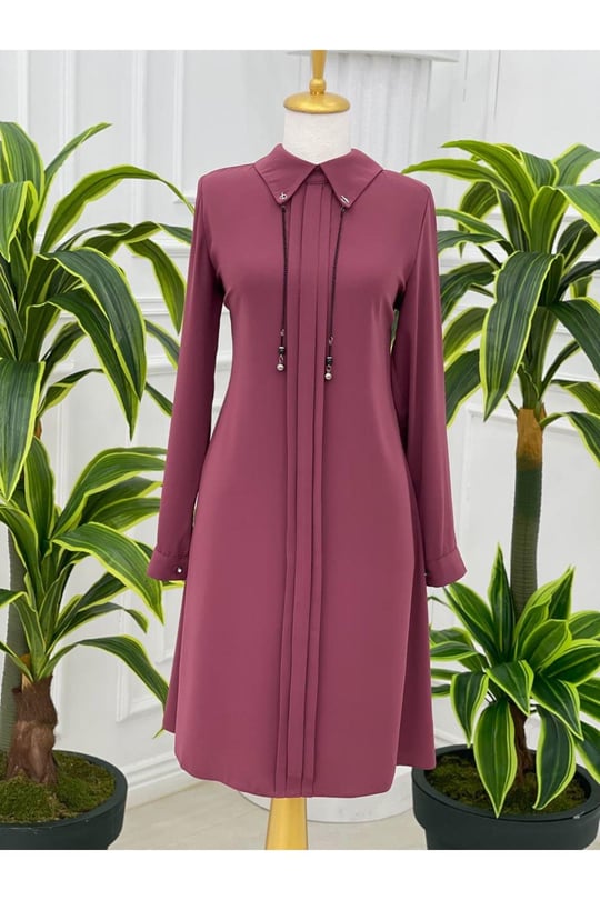 Yaka Zincir Tunik 622-Rose