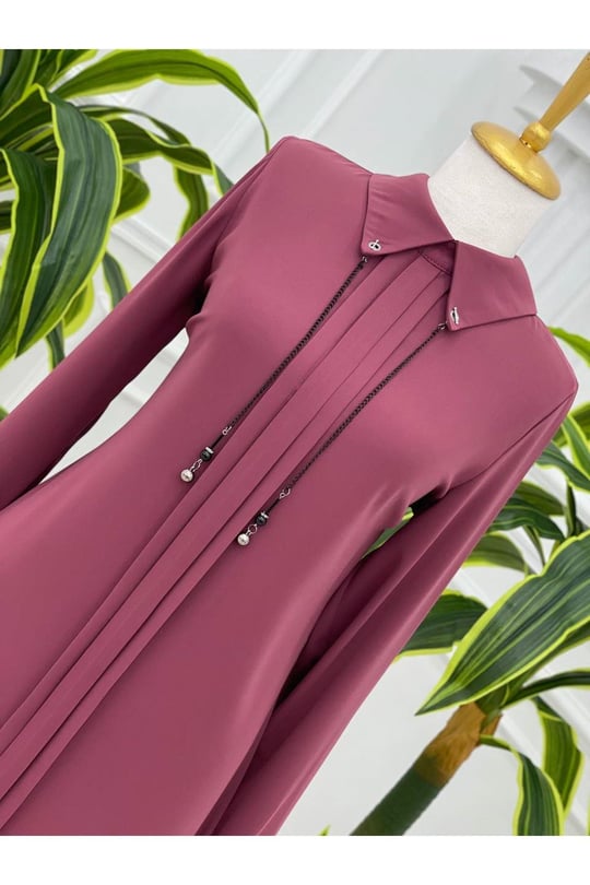 Yaka Zincir Tunik 622-Rose