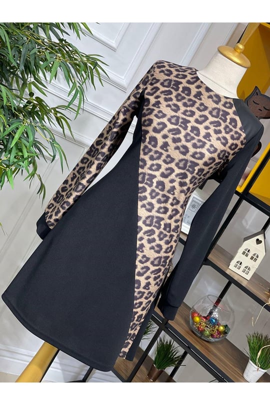 Yarı Ekose Tunik 723-Leopar