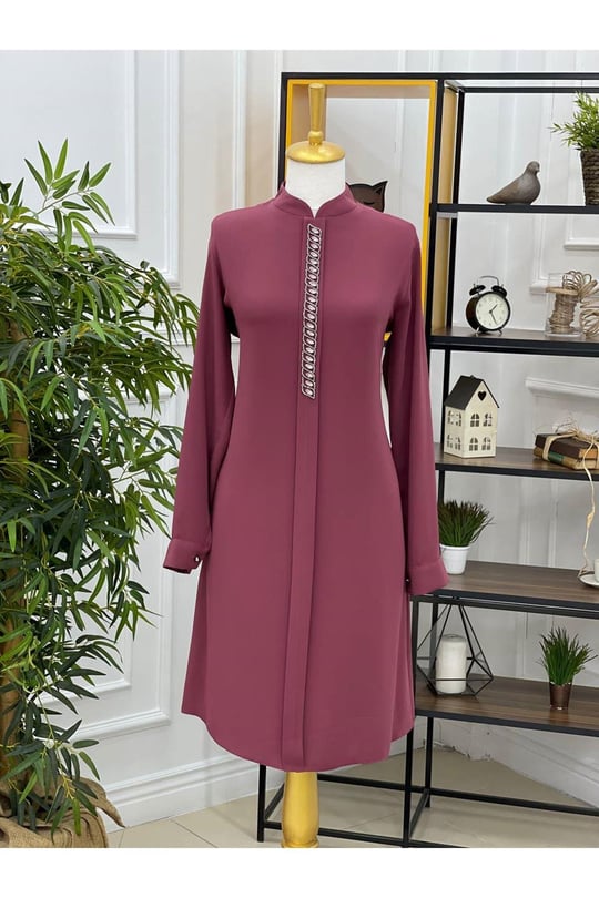 Zincir Taş İşleme Tunik 748-Rose