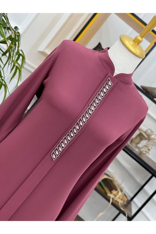 Zincir Taş İşleme Tunik 748-Rose