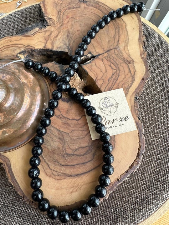Obsidyen  Doğal Taş 8 mm Dizi