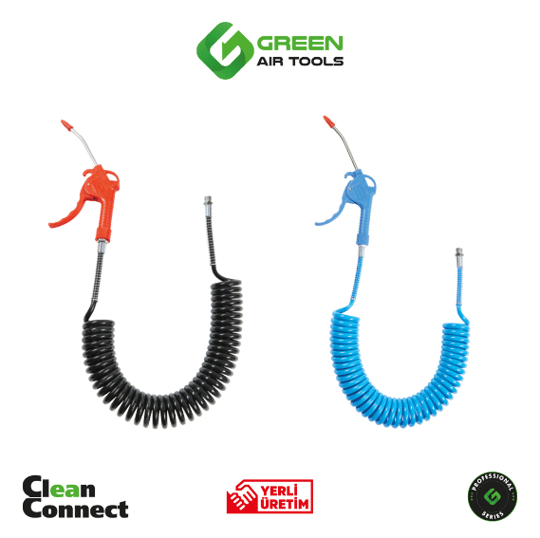 Green 5*8 PE Plastik Tabancalı Spiral Hava Hortumu