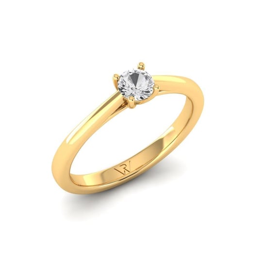 Bague Solitaire Or Blanc 18K Avec Diamant 0.25 Carat - Taille 52, Poids 5.20g, Parfait état D'occasion