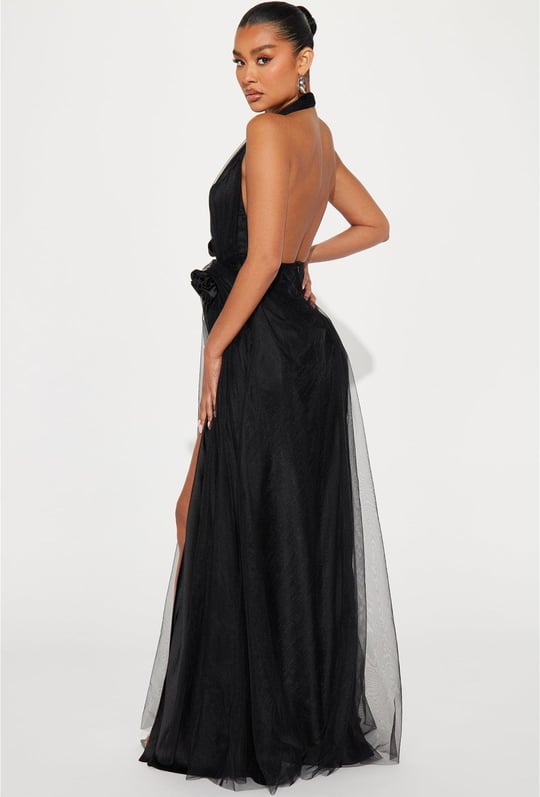 BLACK SATİN DRESS