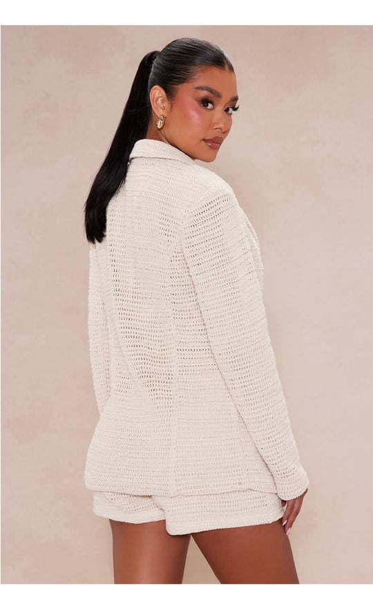 Mykonos Crochet Blazer Short Set