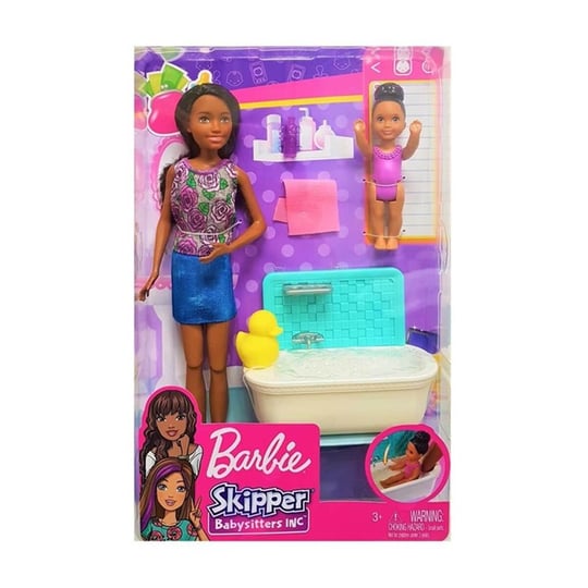Barbie Bebek Bakıcılığı Oyun Seti Esmer Bebek Küvetli Fhy97-Fxh06