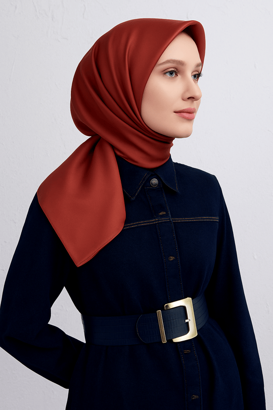 Armine Bordo Düz Renk Sura İpek Eşarp 10D02 - 03