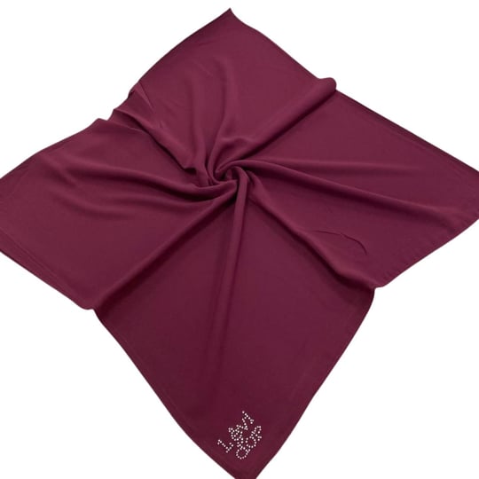 Square Satin Scarf Brown