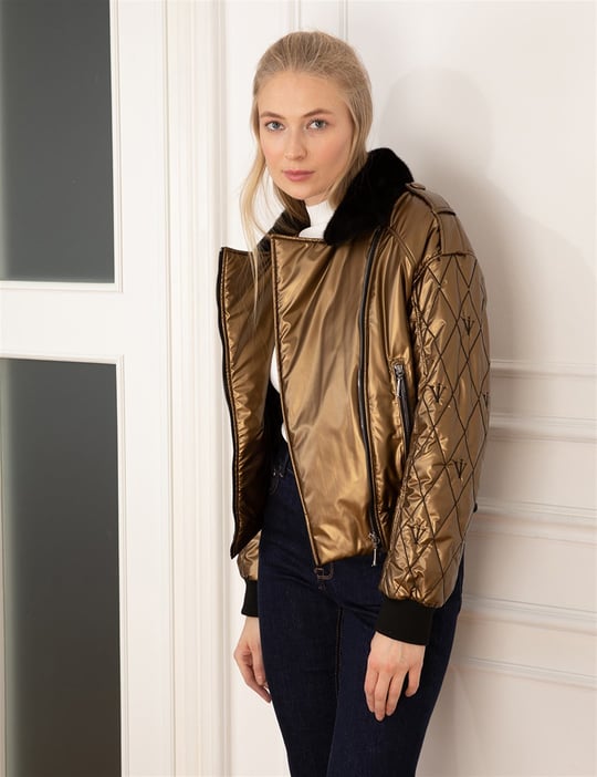 【再販なし】ORO Buffing leather piping blouson Women's Black Leather Moto Jacket | Removable Hood and Fur