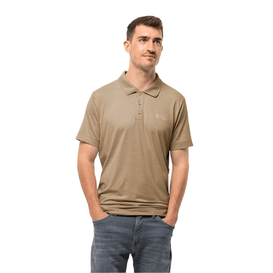 Jack Wolfskin Travel Polo M Erkek T-Shirt - Haki
