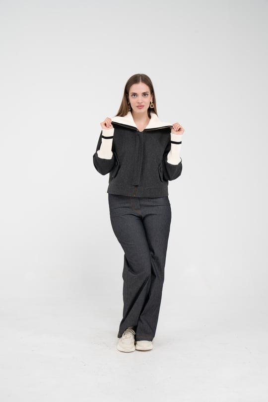 Oversize Fermuarlı Sweat Ceket K1720