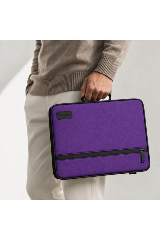 Classone 3in1 Serisi CLK143 13,14 inch Uyumlu Tablet Laptop El ve Omuz Çantası Mor