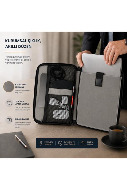 Classone 3in1 Serisi CLK143 13,14 inch Uyumlu Tablet Laptop El ve Omuz Çantası Mor