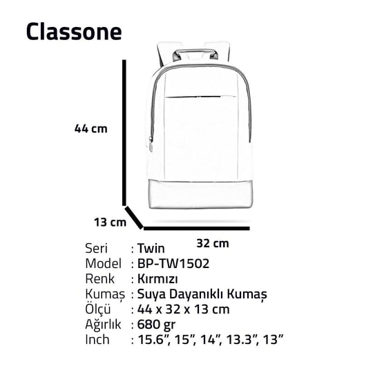 Classone BP-TW1502 TwinColor 15.6