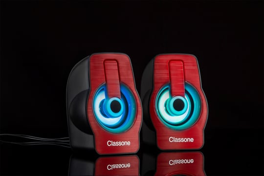 Classone X1 Black Rgb Işıklı  Gaming  Usb Hoparlör Kırmızı Speaker