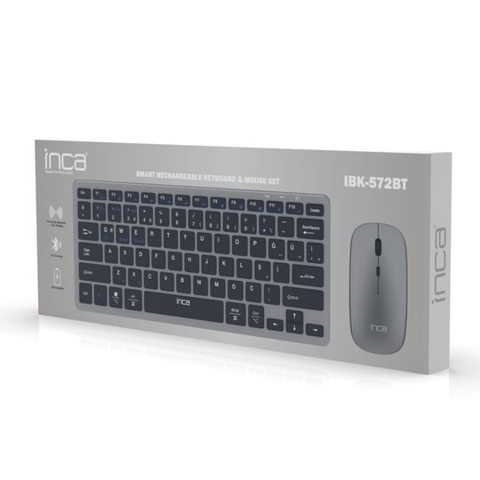 Inca IBK-572BT 2.4G Rechargeable SmartTv Bluetooth Kablosuz Klavye Mouse Set