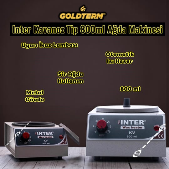 İnter Metal Gövde  Konserve Kavanoz Ağda Isıtıcı 800ML