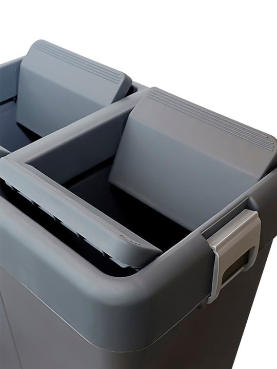 Motek 28 Litre Mini Tasarım Geri Dönüşüm Ofis/Ev/Çalışma Odası Çöp Kutusu Kovası Antrasit