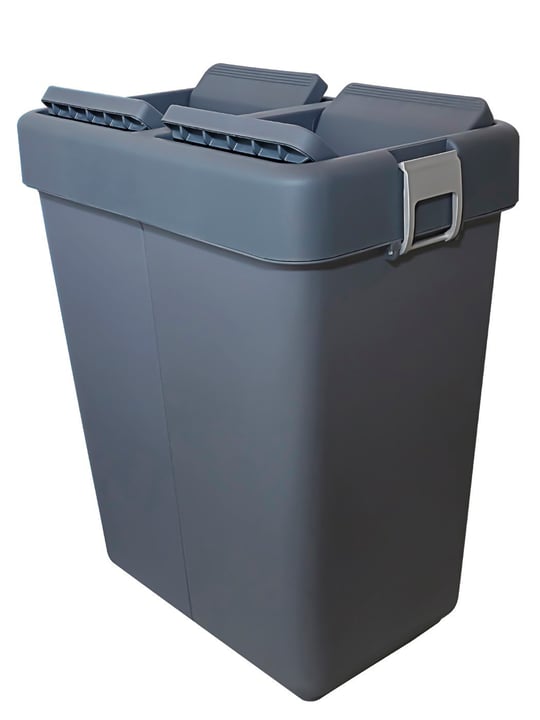 Motek 28 Litre Mini Tasarım Geri Dönüşüm Ofis/Ev/Çalışma Odası Çöp Kutusu Kovası Antrasit