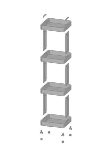Motek big-04 Organızer 4'lü Raf Çok Amaçlı Dekoratif Modern Raf