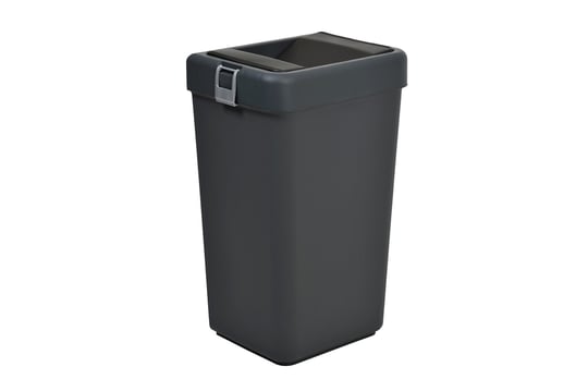 Motek Comfort 40 Litre Kilitli Hassas Kapaklı Yeni Nesil Çöp Kutusu Kovası Antrasit 