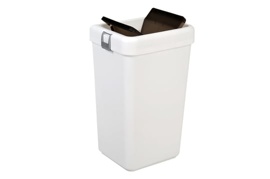 Motek Comfort 40 Litre Kilitli Hassas Kapaklı Yeni Nesil Çöp Kutusu Kovası Beyaz