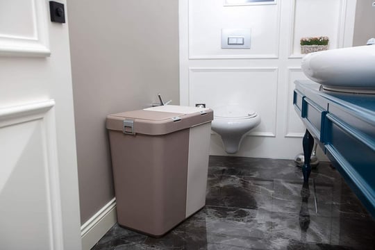 Motek Duo Dokunmatik Laundry Çamaşır Sepeti 80 Litre Gri Beyaz 