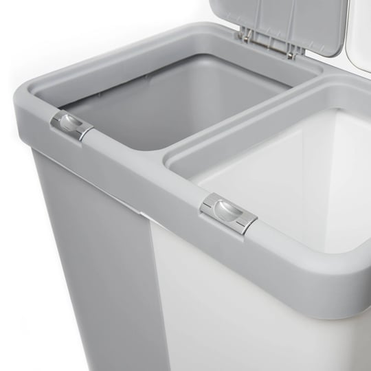 Motek Duo Dokunmatik Laundry Çamaşır Sepeti 80 Litre Gri Beyaz 