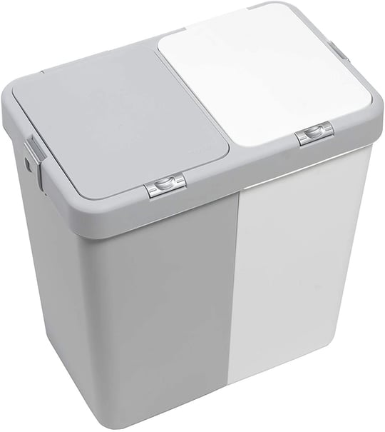 Motek Duo Dokunmatik Laundry Çamaşır Sepeti 80 Litre Gri Beyaz 