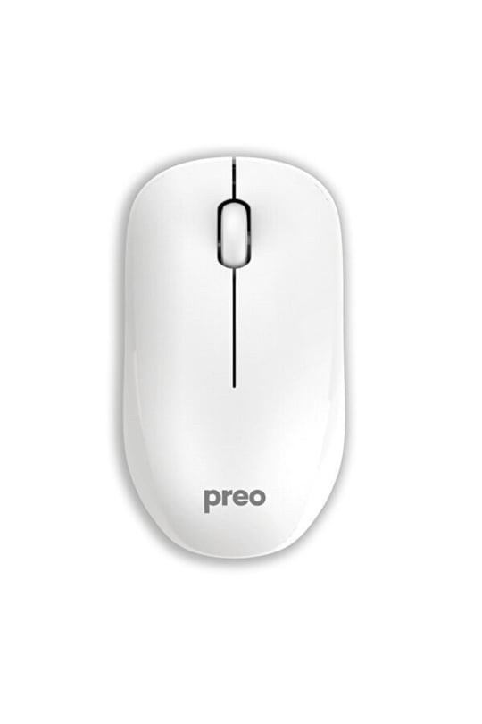 Preo M19B Ergonomik Pastel Piano White  Kablosuz Sessiz Mouse Beyaz