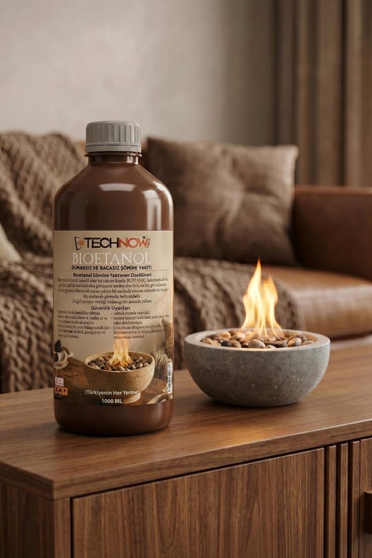 Technow 1000ml Kokusuz ve Dumansız Yüksek Kaliteli Bioethanol Şömine Yakıtı 1 Litre