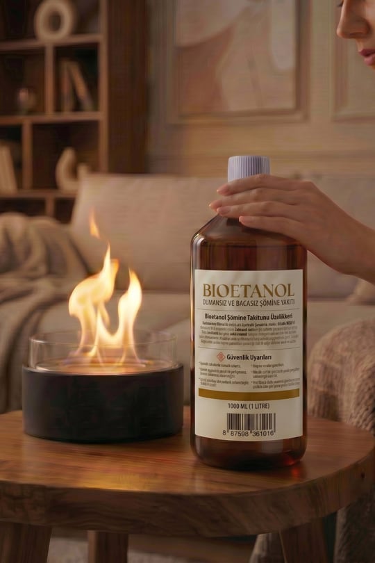 Technow 1000ml Kokusuz ve Dumansız Yüksek Kaliteli Bioethanol Şömine Yakıtı 1 Litre