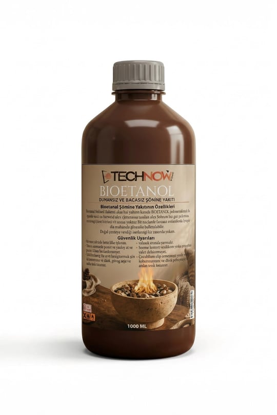 Technow 1000ml Kokusuz ve Dumansız Yüksek Kaliteli Bioethanol Şömine Yakıtı 1 Litre