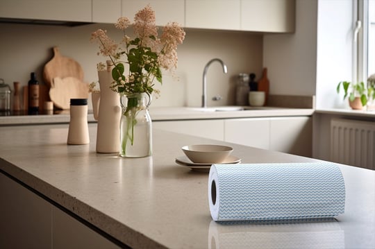Technow 33 Yaprak Kopar Kullan Rulo Hassas Temizlik Bezi Mavi 25x30cm 5 Rulo Adet
