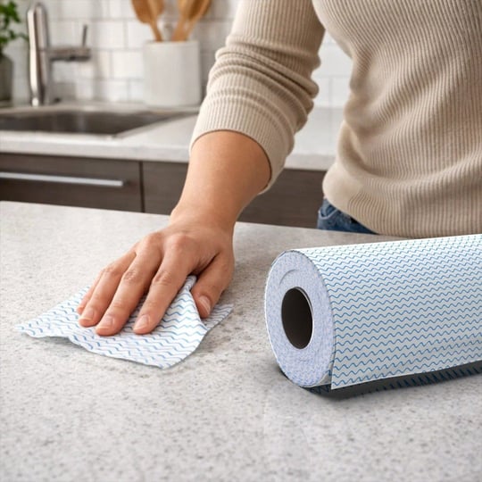 Technow 33 Yaprak Kopar Kullan Rulo Hassas Temizlik Bezi Mavi 25x30cm 5 Rulo Adet