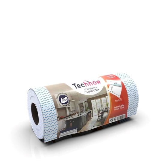 Technow 33 Yaprak Kopar Kullan Rulo Hassas Temizlik Bezi Mavi 25x30cm 5 Rulo Adet
