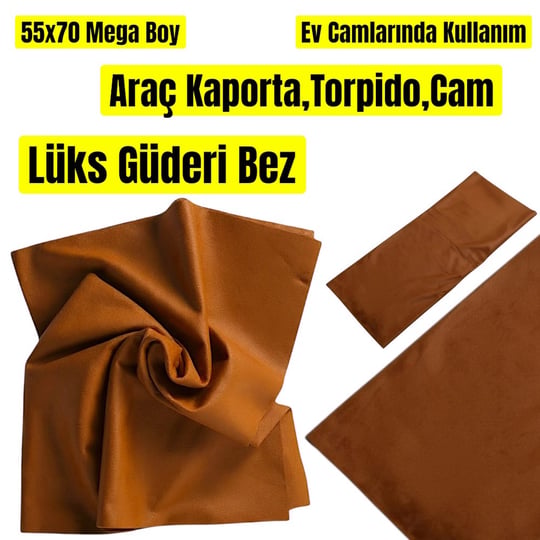 Technow Araç LÜKS Güderi Bez Oto Cam ve Kaporta Torpido Temizleme Araba Kurulama Bezi 50X70 cm 